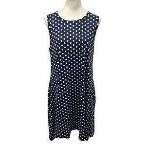 Retro Prep Polka Dot Sleeveless Dress Honey Lace Navy White Modern Vintage M
